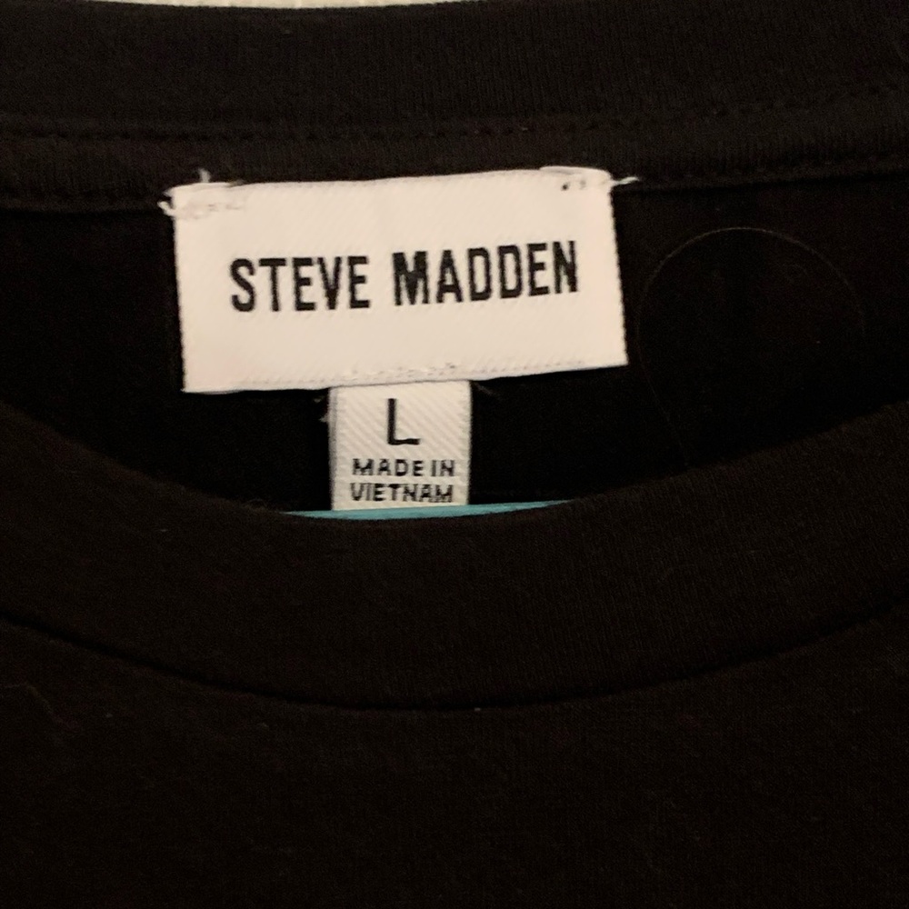 Steve Madden Black Ruched Women's Top Large - Picture 2 of 5